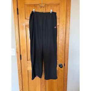 Adidas Womens XL Black Pink Three Stripe Mesh Lined Track Pants 223982 AWV002